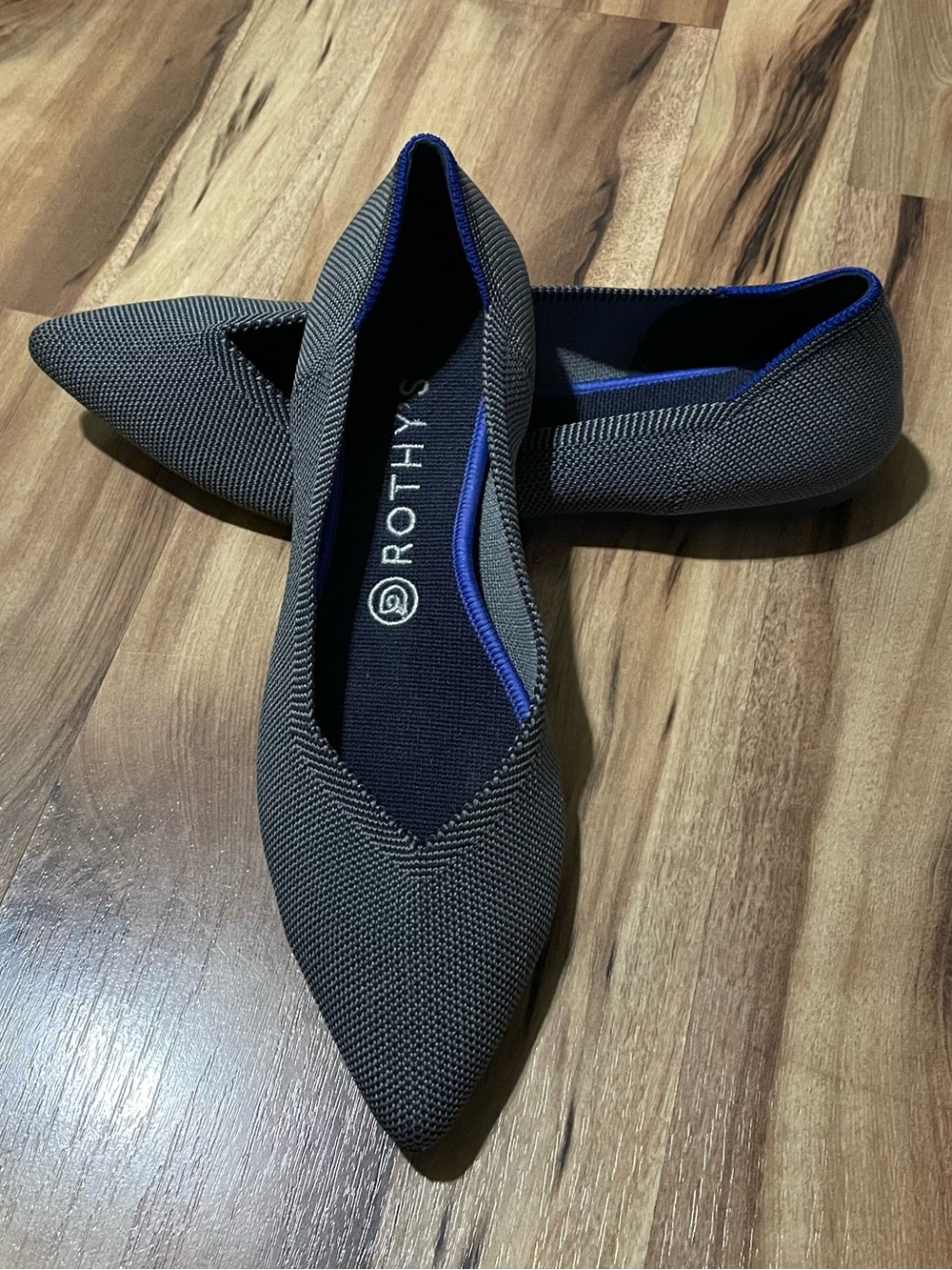 Rothy's The Point Gray Birdseye Knit Washable Ballet Flats Women's 10